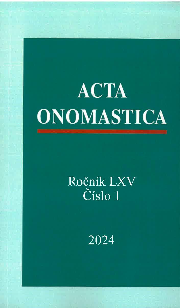 titulní strana časopisu Acta onomastica a jeho předplatné