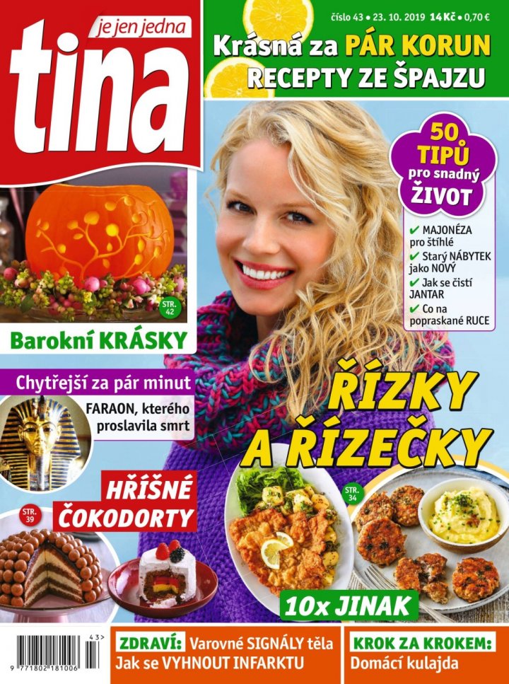 titulní strana časopisu Tina a jeho předplatné