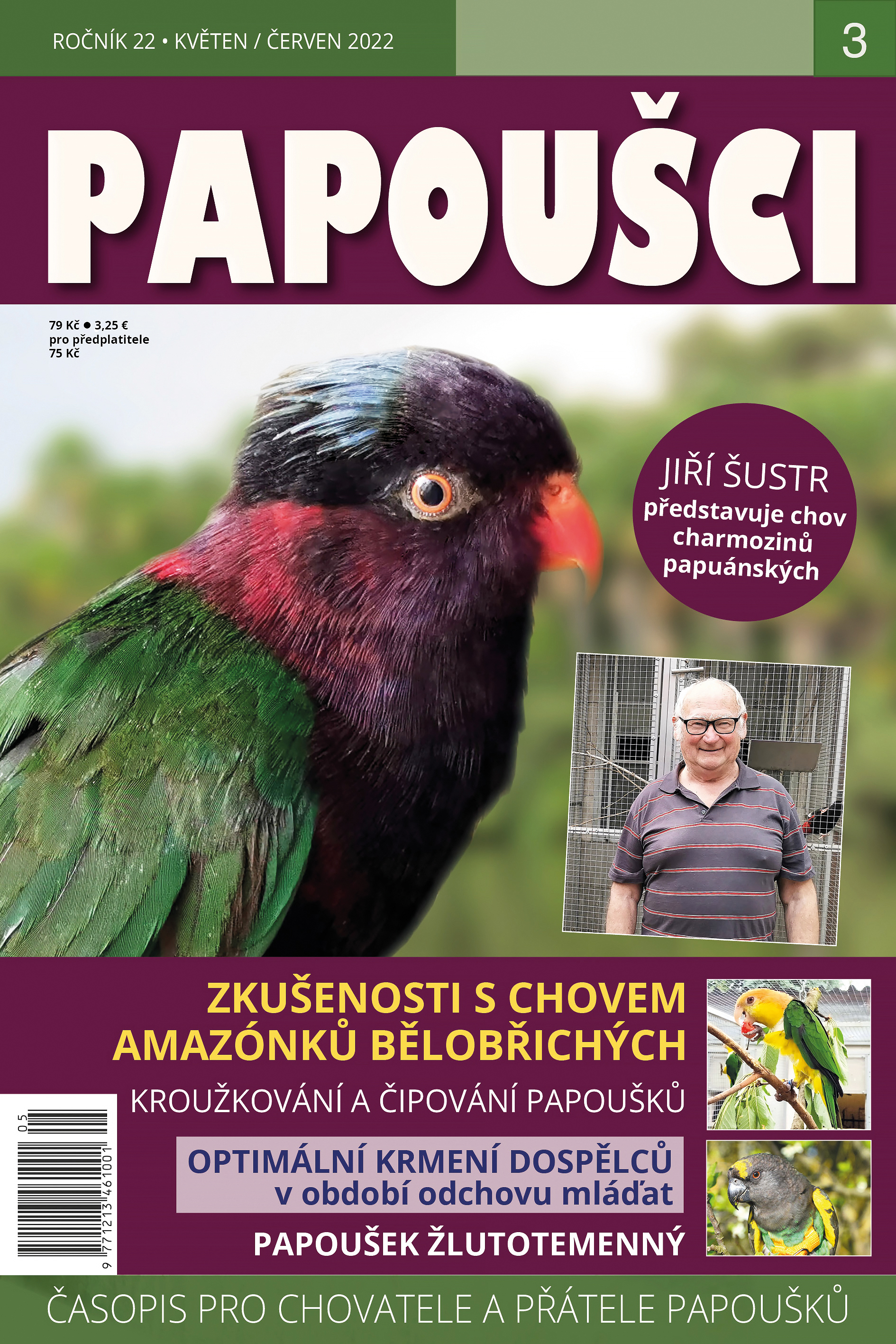titulní strana časopisu Papoušci 2022//3