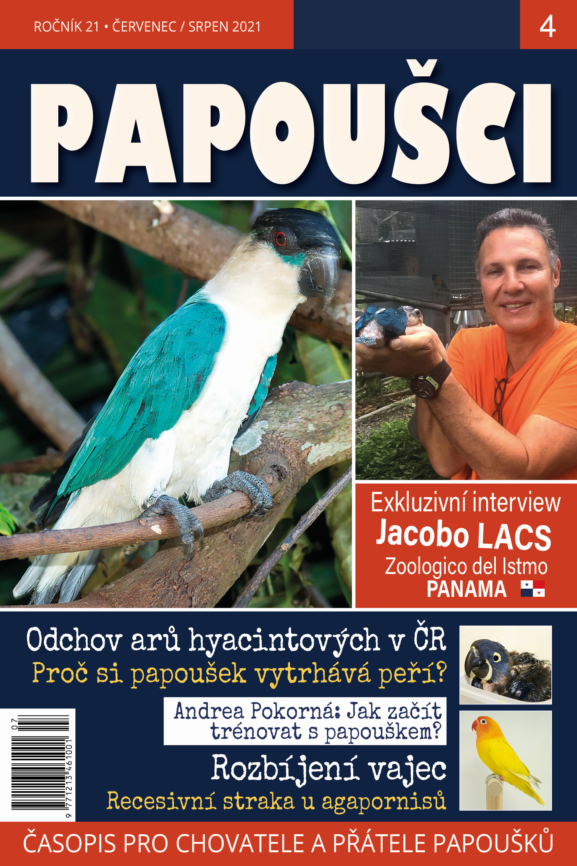 titulní strana časopisu Papoušci 2021//4