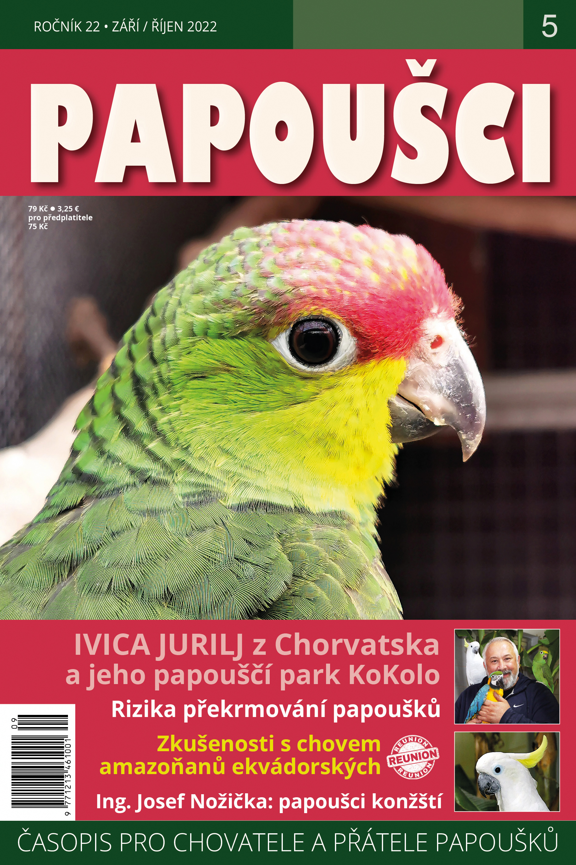 titulní strana časopisu Papoušci 2022//5