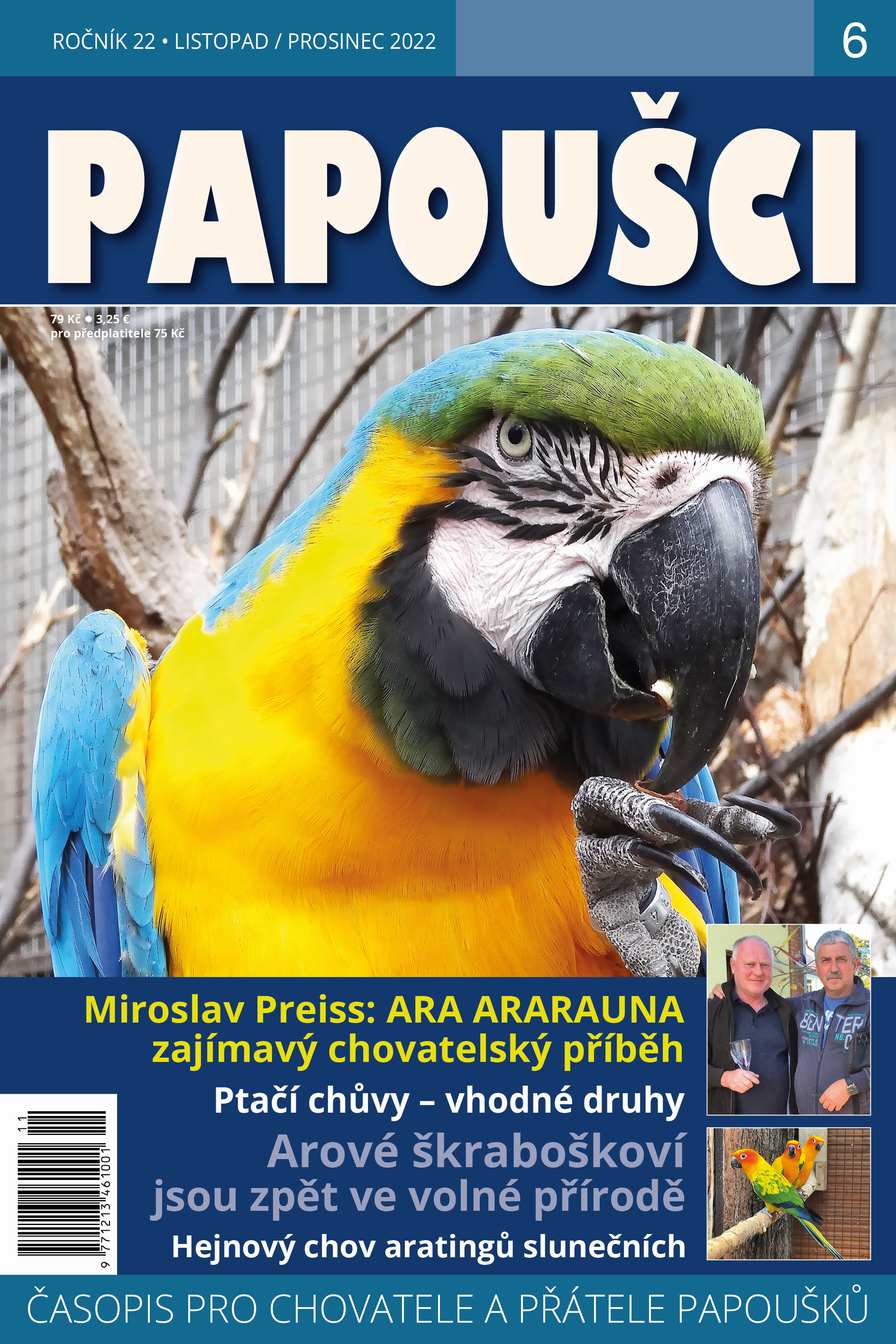 titulní strana časopisu Papoušci 2022//6