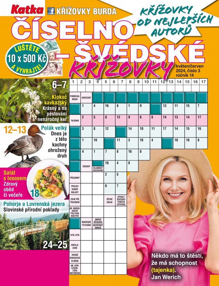 titulní strana časopisu Katka Číselno-švédské křížovky a jeho předplatné