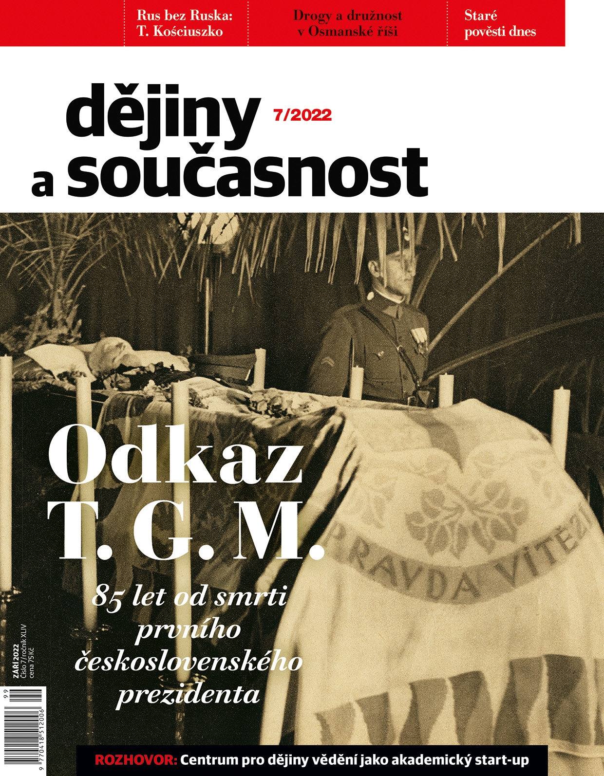 obálka časopisu Dějiny a současnost 7/2022 - Odkaz T.G.M