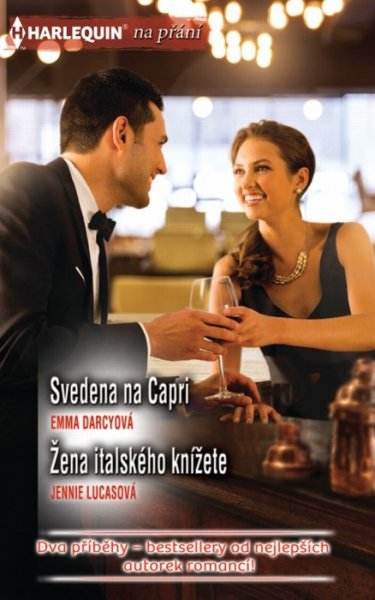Svedena na Capri (Emma Darcyová) - Vydávat se za tragicky zesnulou kamarádku nebyl dobrý nápad!<br>
Pouliční malířka Jenny tím nikomu neublížila, nedokázala to ale vysvětlit neuvěřitelně přitažlivému snědému muži, který se náhle objevil v Sydney a prohlásil, že s ním musí odjet na ostrov Capri. Přeje si to totiž její umírající dědeček!<br>
Když se však Dante dozvěl, že dívka není hledaná vnučka, ale podvodnice, dostal nápad. Dědeček svou vnučku nikdy neviděl a inteligentní a půvabná Jenny ji může lehce zastoupit. A aby pohledná Australanka z Capri neutekla, rozhodl se ji svést!<br>
<br>
<br>
Žena italského knížete (Jennie Lucasová) - Krásná princezna se v pohádce vždy o půlnoci promění znovu v Popelku...<br>
Osamělá matka Lucy, která s vypětím všech sil vychovává v mrazivém Chicagu roční dcerku, dostane možnost opačnou. Úderem půlnoci se může proměnit v princeznu – manželku italského knížete Maxima! Když Lucy pochopí, že sňatek i to, že je z ní náhle uctívaná kněžna, je jen součást Maximovy pomsty lidem, o jejichž existenci neměla tušení, je pro ni těžké se s tím smířit.<br>
Volba je o to těžší, že Maximo již dávno není jejím manželem jen na papíře...<br>
<br>
<br>
<br>
Kat. číslo: 506 H 06/25 <br>
Rozsah: 320 stran <br>
Cena: 150 Kč <br>
Cena pro vás: 139 Kč