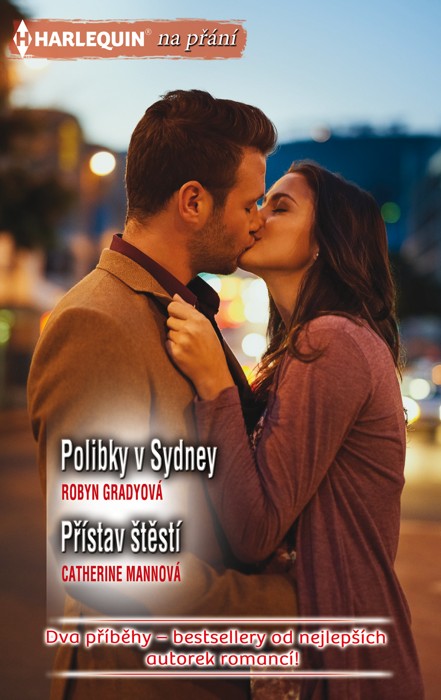 Polibky v Sydney (Robyn Gradyová) - Firma, kterou spravoval Celestein otec, ale vybudovala ji její matka pro ni, se náhle stala majetkem nelítostného sydneyského finančního žraloka Bentona! Ben se ale ukázal úplně jiný, než jak si ho Celeste představovala. Milý, chápající, vášnivý… Ale zatvrzele věřící tomu, že místo ženy je pouze u plotny a v posteli. Raději, než aby se vzdala sama sebe, se Celeste vzdá Bentona!<br>
<br>
Přístav štěstí (Catherine Mannová) - Po tragédii, která otřásla jeho životem, se veterinář Vic Jansen rozhoduje pro život na lodi v poklidném Charlestonském přístavu. Přátelství s půvabnou a praktickou majitelkou plážové restaurace Claire McDermontovou mu přináší radost i útěchu, až do okamžiku, kdy oba podlehnou vášni a zasáhne osud...<br>
<br>
Kat. číslo: 450 H 02/23 <br>
Rozsah: 320 stran <br>
Cena: 150 Kč <br>
Cena pro vás: 139 Kč
