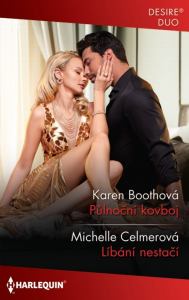 Půlnoční kovboj (Karen Boothová) - Rančer Heath Thurston neměl v Royalu nijak dobrou pověst a ani o ni nestál. Mysl měl naplněnou křivdou spáchanou na rodině a jeho srdce prahlo po pomstě. Teprve setkání s geoložkou Ruby ho v tažení proti významným royalským rodinám zastavilo. Poprvé se totiž setkal s člověkem, který měl podobné životní zkušenosti, takže mu rozuměl. Ruby ale také poznala, že za drsnou Heathovou skořápkou se skrývá zlaté jádro. A tak měl Heath najednou vedle sebe spřízněnou duši v sexy těle mladé geoložky...<br>
<br>
Líbání nestačí (Michelle Celmerová) - Po smrti manželky ztratil Matthew Wheeler chuť do života. Opustil Dallas a na cestách po různých místech světa hledal lék pro svou bolavou duši. Jako paprsek světla ozařující temnotu na něj v Benátkách zapůsobila neznámá maskovaná kráska. V tu chvíli Matthew netušil, že má před sebou popovou hvězdu Evangelinu. Jedním si ale byl jist hned od počátku: líbání s ní mu rozhodně nestačí. A tak se po hlavě vrhl do benátského dobrodružství...<br>
<br>
<br>
<br>
Kat. číslo: 1329 O 12/25 <br>
Rozsah: 320 stran <br>
Cena: 150 Kč <br>
Cena pro vás: 139 Kč