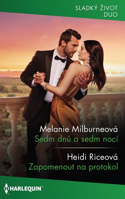 Sedm dnů a sedm nocí (Melanie Milburneová) - Láska je něco, co se děje jiným lidem, ne jemu... O tom byl Lucas přesvědčen. A nic na tom nezmění to, že Ruby je to nejsladší, co v životě zatím potkal! Je ochoten jí nabídnout pouhý týden... po němž se už nikdy neuvidí!<br>
A co se stane na ostrově, zůstane na ostrově!<br>
Jenomže stačilo několik dní, a Lucas si s Ruby připadal živěji než za celé týdny - dokonce za celé měsíce předtím!<br>
<br>
Zapomenout na protokol (Heidi Riceová) - Pro Jamillu, vysoce výkonnou diplomatickou poradkyni zafarského trůnu, je zvládnutí Danea, nevlastního panovníkova bratra noční můrou. Tím spíše, že mu po pár minutách řekla: Nelíbíte se mi už teď!<br>
A tím spíše, že její svěřenec odmítal dodržovat protokol!<br>
Ale pak najednou dodržovat protokol už nebyl schopen ani jeden z nich!<br>
<br>
Kat. číslo: 345 J 06/23 <br>
Rozsah: 320 stran <br>
Cena: 150 Kč <br>
Cena pro vás: 139 Kč