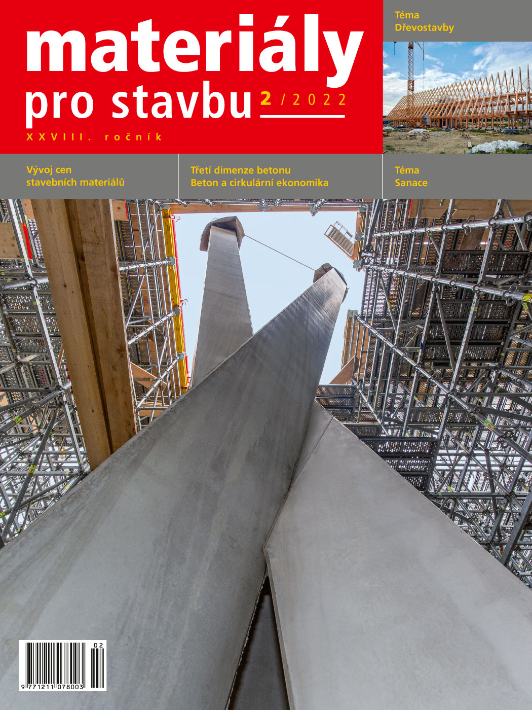 obálka časopisu Materiály pro stavbu 2/2022