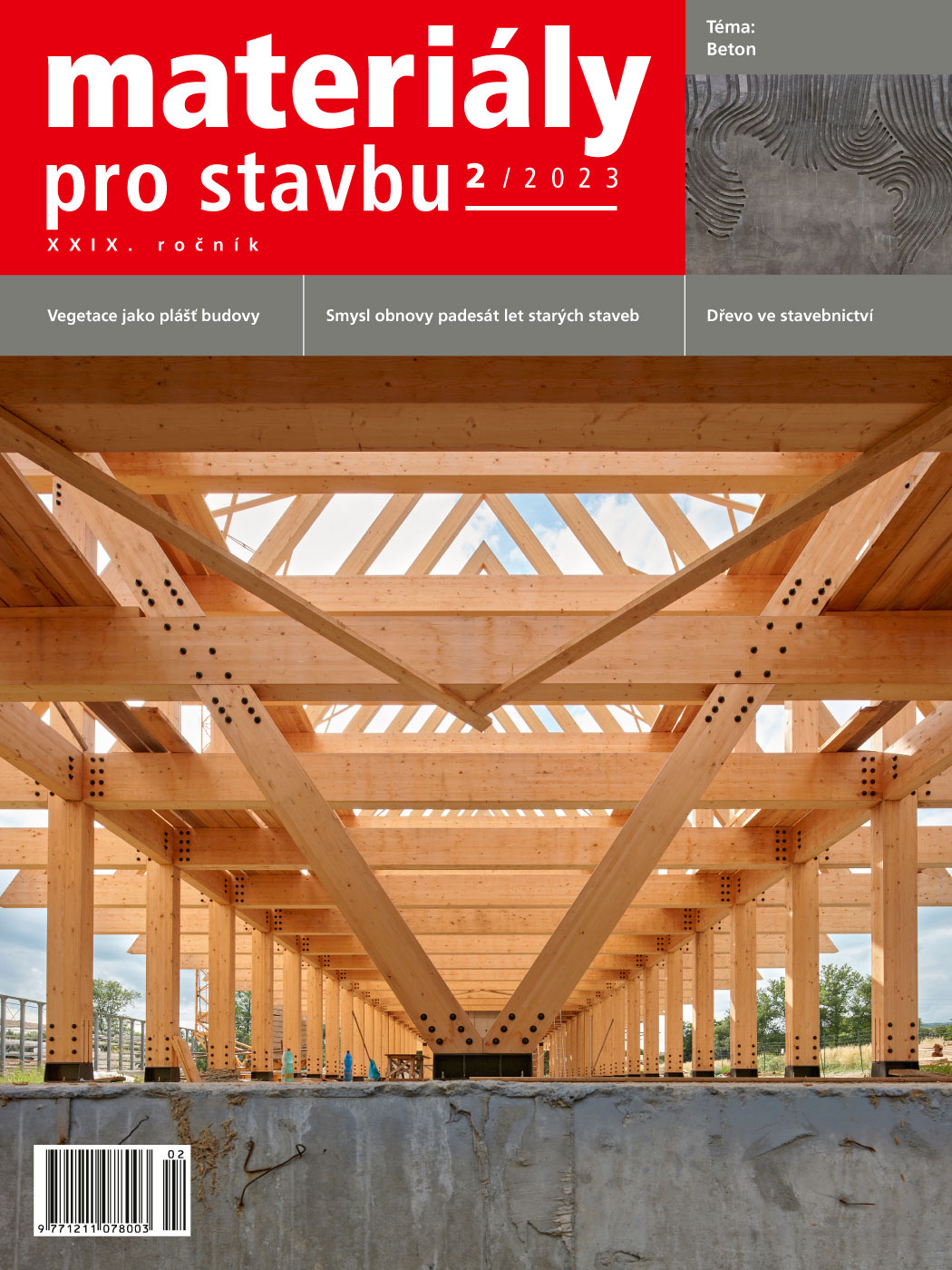 obálka časopisu Materiály pro stavbu 2/2023