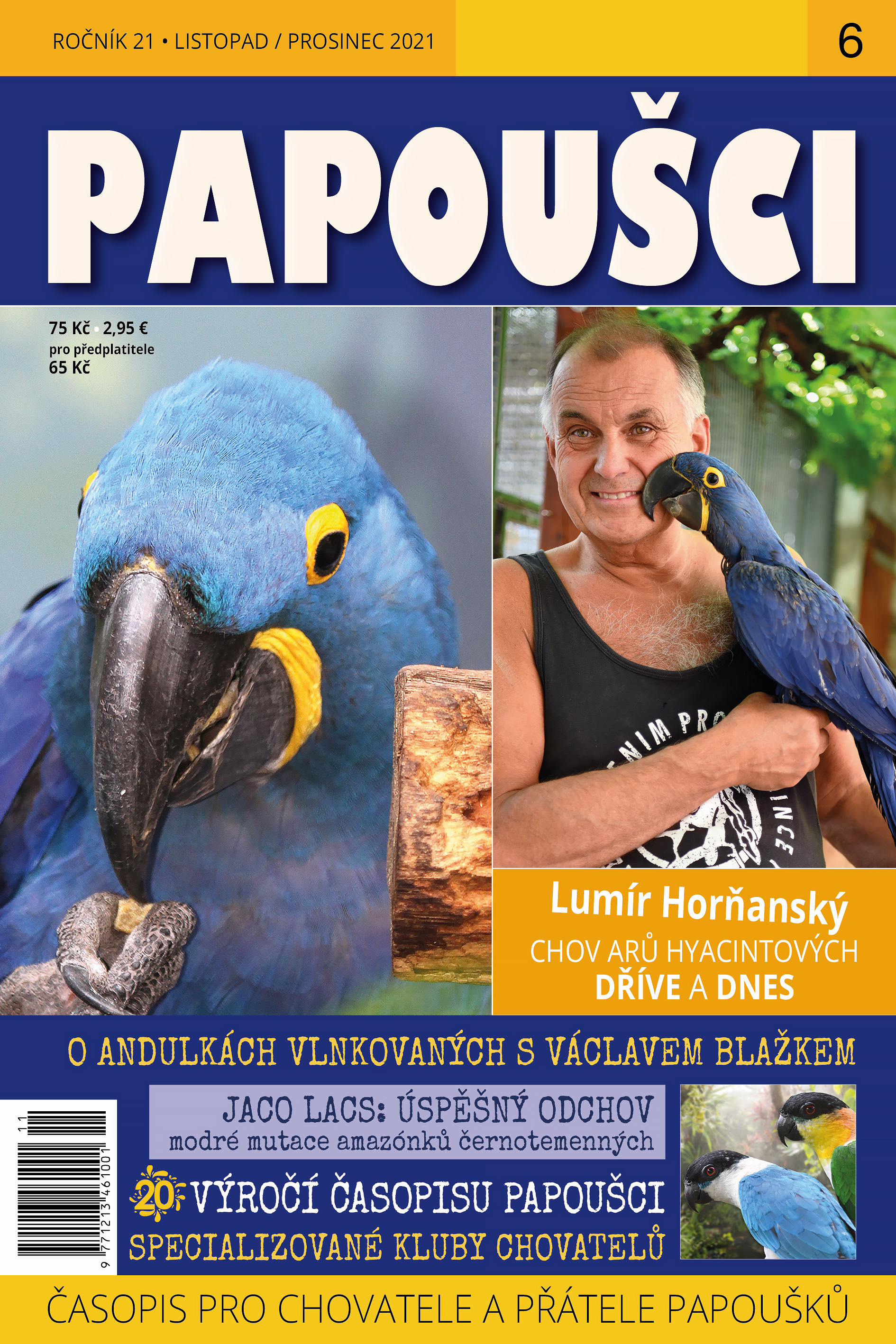 obálka časopisu Papoušci 6/2021