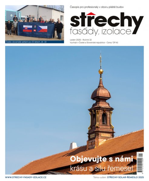 titulní strana časopisu Střechy, Fasády, Izolace 2025//1