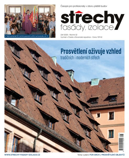 obálka časopisu Střechy, Fasády, Izolace 9/2025