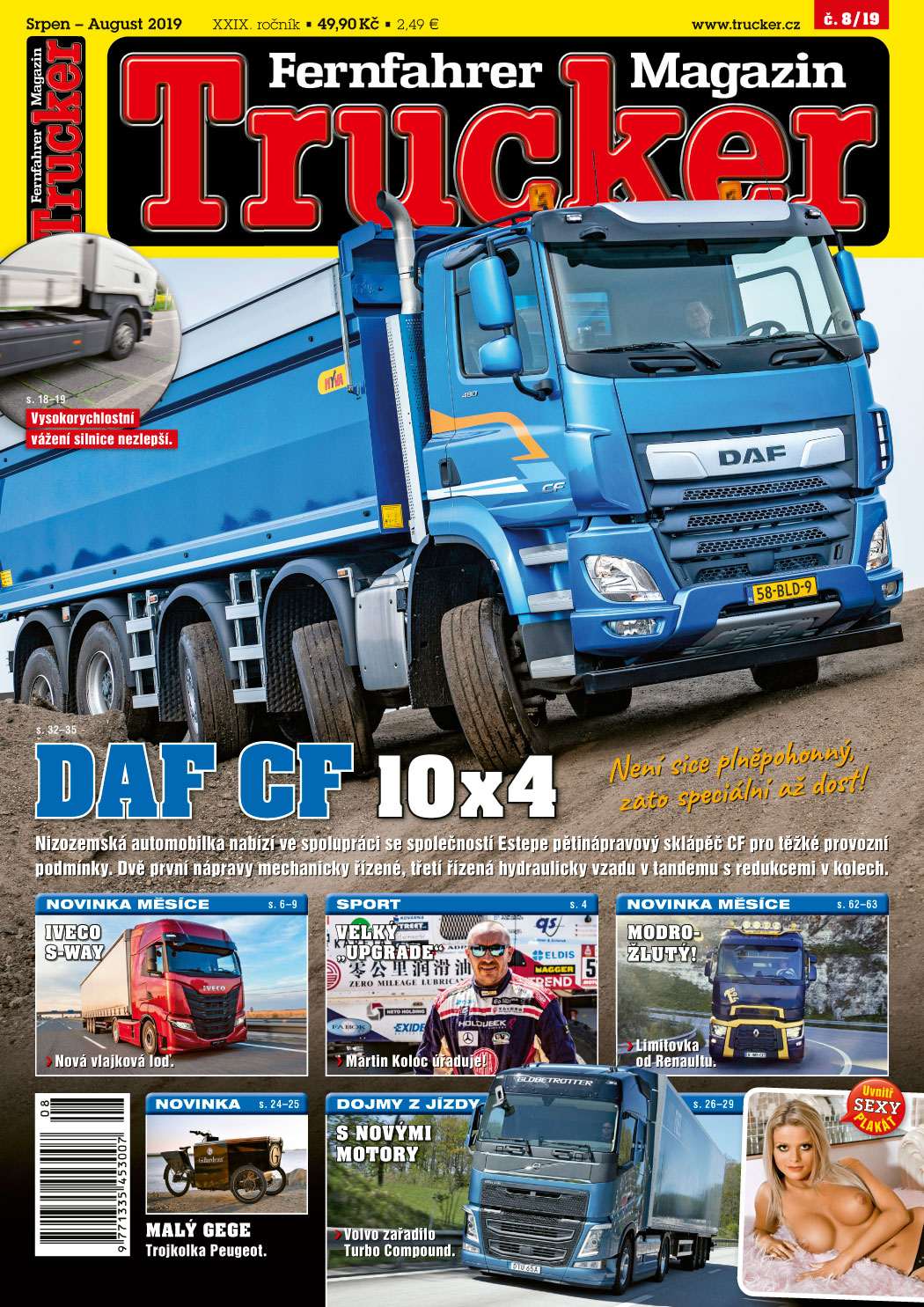 obálka časopisu Trucker 8/2019
