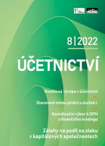 obálka časopisu Účetnictví Účetnictví 8/2022