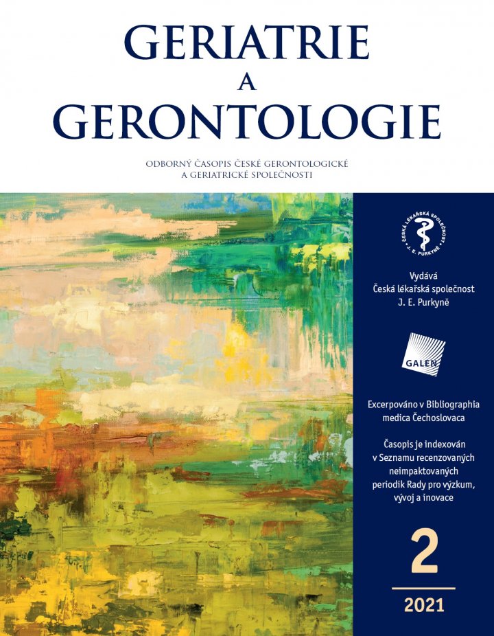 titulní strana časopisu Geriatrie a gerontologie a jeho předplatné