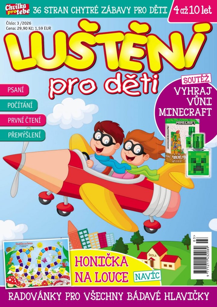 titulní strana časopisu Luštění pro děti a jeho předplatné