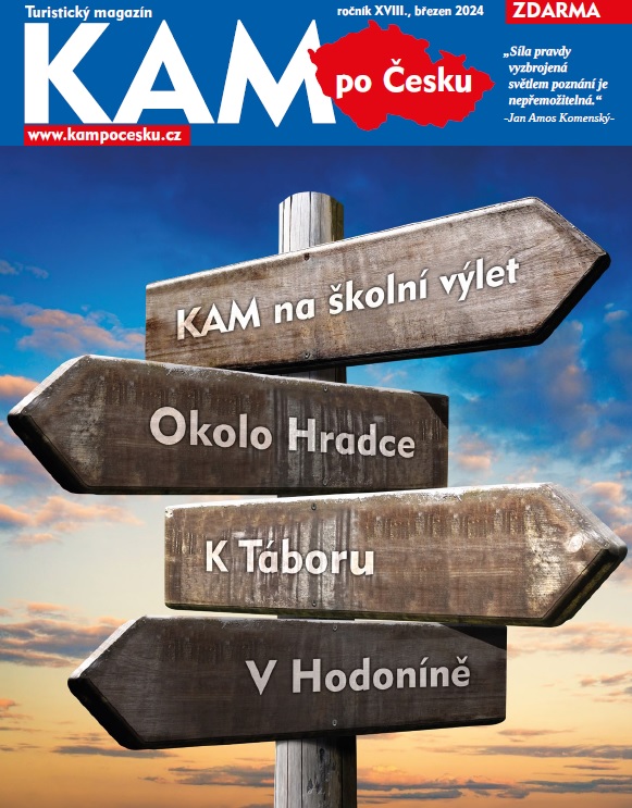 titulní strana časopisu KAM po Česku a jeho předplatné