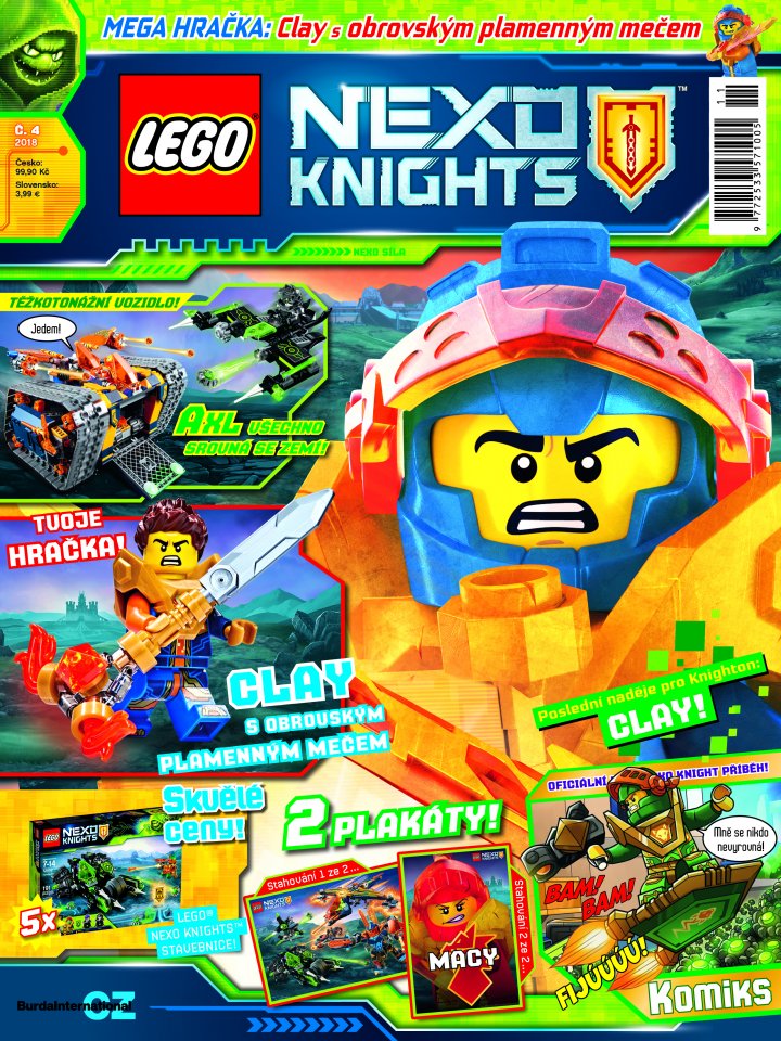 titulní strana časopisu LEGO® NEXO KNIGHTS™ a jeho předplatné