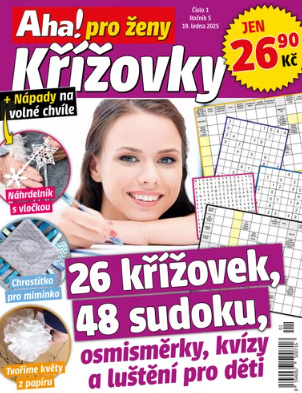 titulní strana časopisu Aha! pro ženy Křížovky a jeho předplatné