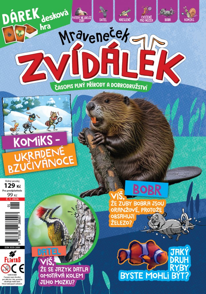 titulní strana časopisu Mraveneček Zvídálek a jeho předplatné