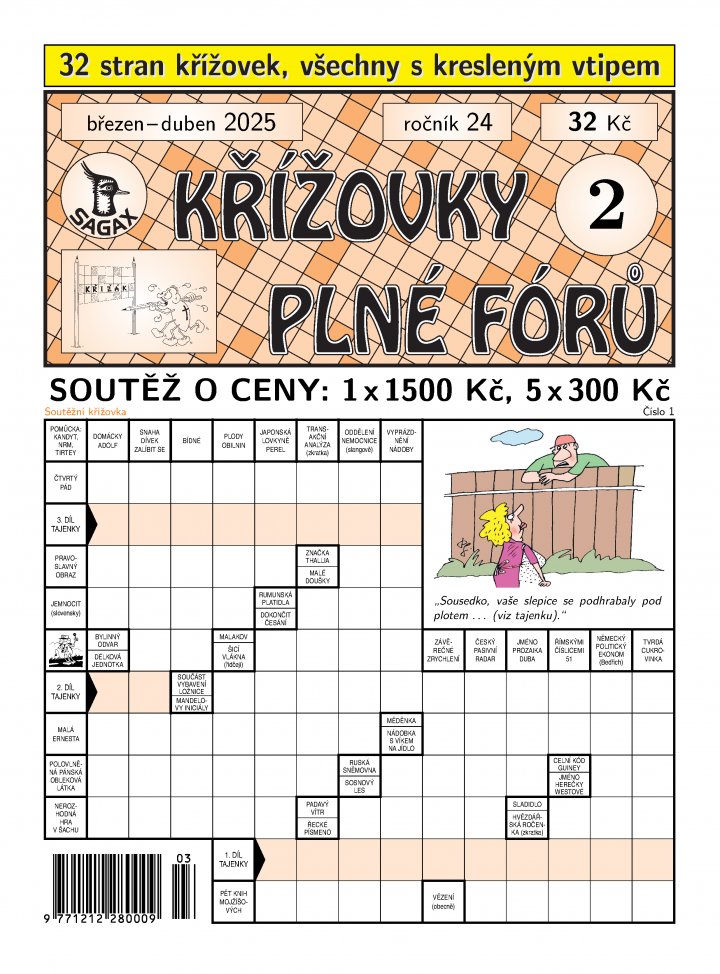 titulní strana časopisu Křížovky plné fórů a jeho předplatné