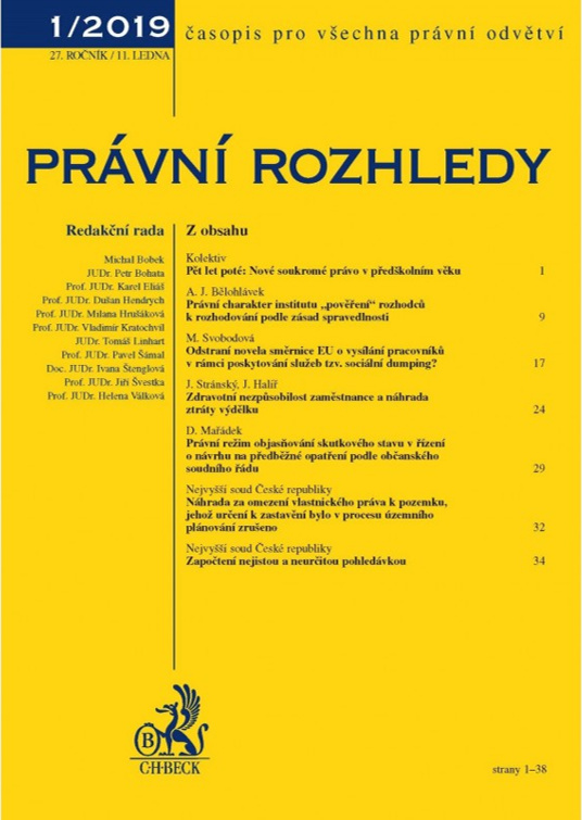 titulní strana časopisu Právní rozhledy a jeho předplatné