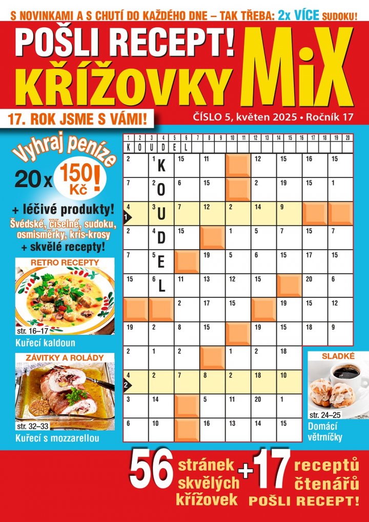 titulní strana časopisu Pošli recept MIX křížovek a jeho předplatné