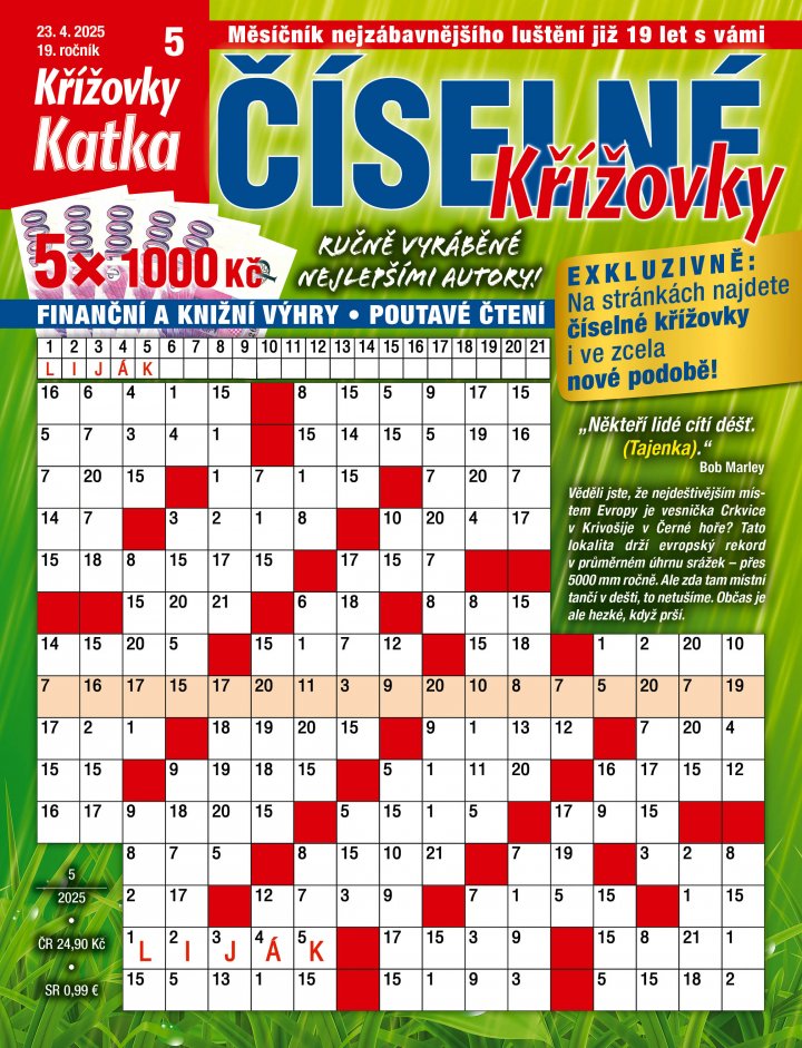 titulní strana časopisu Katka Číselné křížovky a jeho předplatné