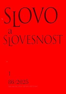 obálka časopisu Slovo a slovesnost