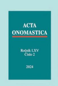 obálka časopisu Acta onomastica