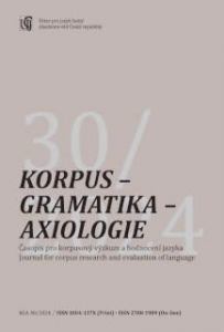 obálka časopisu Korpus - gramatika - axiologie