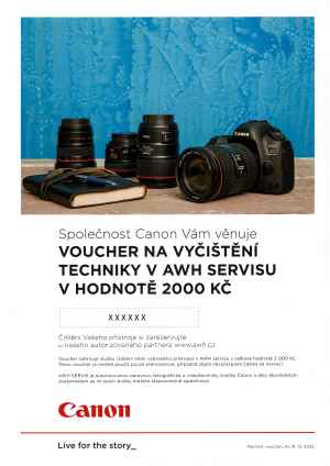  12x časopis FotoVideo + voucher od společnosti Canon na vyčištění techniky v AWH SERVISU v hodnotě 2000 Kč.       AWH SERVIS je autorizovanou opravnou fotografické a videotechniky značky Canon a díky dlouholetým zkušenostem se na jejich služby můžete stoprocentně spolehnout. www.awh.cz . Voucher lze použít pouze jednorázově.      Platí do vyprodání zásob.   Ušetříte 2628 Kč!
