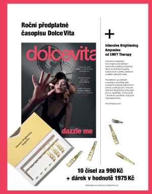 K ročnímu předplatnému za 990 Kč získáte Rozjasňující kúru Intensive Brightening Ampoules od ENVY Therapy v hodnotě 1975 Kč. Nabídka platí do vyčerpání zásob!
