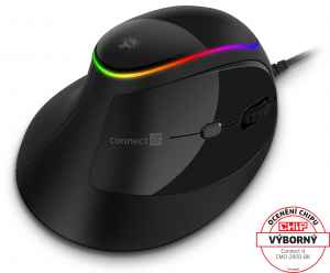Předplatitel obdrží  černou myš Connect IT CMO-2800-BK + komiks . Jedinečná vertikální myš, která se pyšní speciálním designem. Ten chrání ruku a snižuje riziko vzniku syndromu karpálního tunelu. Můžete ji používat v kanceláři i u svého domácího počítače, ať už pracujete, nebo hrajete hry. Má jemný povrch Soft-Touch . Připojíte ji pomocí 1,5 m USB kabelu. Optický senzor má čtyři stupně rozlišení: 1 200, 1 600, 2 000, nebo 3 200 DPI. Odolné mechanické spínače vydrží více než tři miliony kliknutí. Na myši najdete celkem šest tlačítek včetně precizního posuvného kolečka. Celý povrch je mimořádně jemný na dotyk a neklouže ani ve zpocené dlani. K navození atmosféry při hraní her přispívá LED podsvícení s pěti režimy. Plug & Play