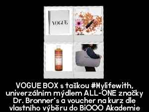  VOGUE BOX  
Získáte dárek k dvouletému předplatnému - VOGUE BOX v hodnotě 5055 Kč / 215 EUR
 Obsah boxu:  taška „My life with___“  + universální mýdlo Dr. Bronners 
a  voucher do BiOOO akademie.
 Nabídka platí pouze do vyčerpání zásob. Dárek k předplatnému zasíláme odběrateli.
 Předplatné se řídí platnými obchodními podmínkami V24 Media s. r. o. a obchodními podmínkami SEND Předplatné.

