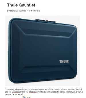 K ročnímu předplatnému za 2190 Kč získáte pouzdro Thule Gauntlet MacBook® Pro 16