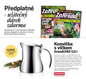 Dárek pro nové předplatitele -  Konvička s víčkem GrandCHEF 0,5 l v hodnotě 399 Kč.  