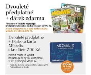 Dárek pro nové dvouleté předplatitele -  Dárková karta Möbelix s kreditem 500 Kč. Dárek v hodnotě 500,- Kč.
 Akce platí do vyčerpání zásob. 
   Bonus je odesílán na plátce. 