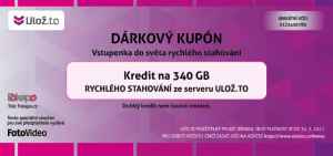  12x časopis FotoVideo + voucher na 340 GB rychlého stahování ze serveru Ulož.to v hodnotě 1000 Kč.  Cena za tento typ předplatného je 760 Kč.