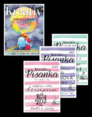 Předplaťte si Kreativ na 1 rok 
a získejte trojbalení Písanek 1, 2, 3 v hodnotě 477 Kč.


Pusťte se s námi do VELKÉHO dobrodružství písma. 
Udělejte si radost a naučte se krásně psát. 
Budete sami překvapení, jak se vám to daří! 
Balíček obsahuje všechny tři díly písanek, uvnitř kterých na vás čeká malované, moderní, retro, nadpisové, historické písmo ale i art deco, doodle, iniciály či krasopísmo. 
Kromě předepsaných stránek se můžete těšit i na zajímavosti z dějin písma, psaní a typografie.

Balíček obsahuje tyto tři publikace
 - Písanka I.
 - Písanka II.
 - Písanka III.


 


Neváhejte a objednávejte ihned. 
Nabídka platí jen do vyčerpání zásob dárků. 
Dárky vám rezervujeme dva týdny od objednání předplatného (do té doby je třeba předplatné uhradit). 
Dárky zasíláme do 30 dnů od zaplacení na adresu plátce - jako balík na poštu.
Nabídka platí pouze pro předplatné doručované do České republiky.


Předplatitelé se zároveň stávají součástí věrnostního programu Kreativ – získáte speciální slevy u našich partnerů.


Předplatné je na 12 měsíců (Kreativ vychází jako dvouměsíčník).
Elektronická verze časopisu je k tištěné verzi zcela ZDARMA.

Registrujte se na www.Mojepredplatne.cz a čtěte svůj oblíbený titul až na 4 zařízeních v E-KNIHOVNĚ.