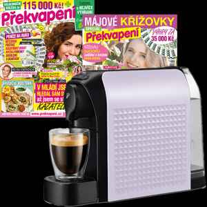 Předplaťte si Překvapení včetně 10 speciálů na rok 
a získejte kávovar Tchibo Cafissimo easy POWDER LAVENDER v hodnotě 1599 Kč.


Tchibo Cafissimo easy POWDER LAVENDER
 - Skvělé Espresso, Caffè Crema a káva z kávovaru
 - Snadná příprava kávy všeho druhu zmáčknutím tlačítka
 - Odnímatelná odstavná plocha pro velké i malé šálky do max. 12,5 cm
 - S integrovaným automatickým systémem vypnutí po cca 9 minutách
 - Prostorově úsporné provedení, šířka kávovaru je jen 12 cm
 - Pestrý výběr druhů kávy díky širokému sortimentu kapslí Tchibo
 




Neváhejte a objednávejte ihned. 
Nabídka platí jen do vyčerpání zásob dárků. 
Dárky vám rezervujeme dva týdny od objednání předplatného (do té doby je třeba předplatné uhradit). 
Dárky zasíláme do 30 dnů od zaplacení na adresu plátce - jako balík na poštu.
Nabídka platí pouze pro předplatné doručované do České republiky.



Předplatné je na 12 měsíců, součástí předplatného je i 10 speciálů.
