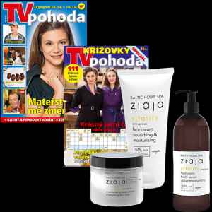 Objednejte si výhodné předplatné TV Pohoda na celý rok 
a získáte balíček kosmetiky Ziaja Home Spa Vitality v hodnotě 607 Kč.



Ziaja Baltic Home spa Vitality

Třetí díl veganské série Baltic Home Spa pro dokonalou péči o tělo. 
Řada je vhodná pro vegany a obsahuje až 98% složek přírodního původu. 
Jedinečné pozvání k relaxaci, regeneraci a zlepšení vaší pohody s produkty pro tělo, pleť i vlasy. 
Obohaťte vaši každodenní péči a užijte si chvilku oddechu s moderní péčí. 
Více na www.ziajaprotebe.cz.


Balíček obsahuje
 - Baltic Home Spa Vitality Pleťový krém - maska 50 ml
 - Baltic Homa Spa Vitality tělový krém hydratační 300 ml
 - Baltic Homa Spa Vitality tělové sérum hydratační 400 ml




Neváhejte a objednávejte ihned. 
Nabídka platí jen do vyčerpání zásob dárků. 
Dárky vám rezervujeme dva týdny od objednání předplatného (do té doby je třeba předplatné uhradit). 
Dárky zasíláme do 30 dnů od zaplacení na adresu plátce jako balík na poštu.
Nabídka platí pouze pro předplatné doručované do České republiky.


S ročním předplatným TV Pohoda získáte víc než televizní časopis pro vaši pohodu. 
TV Pohoda přináší kromě programů 53 televizních stanic i redakční hodnocení vybraných televizních pořadů, 
aktuální televizní tipy, klepy a klípky z uměleckého prostředí, 
životní příběhy filmových a televizních hvězd, soutěže o hodnotné ceny, tipy pro zdraví a krásu, křížovku.
Předplatné je na 12 měsíců.

Navíc ZDARMA 4x ročně SPECIÁL plný křížovek a luštění.


Elektronická verze časopisu je k tištěné verzi zcela ZDARMA.

Registrujte se na www.Mojepredplatne.cz a čtěte svůj oblíbený titul až na 4 zařízeních v E-KNIHOVNĚ.
