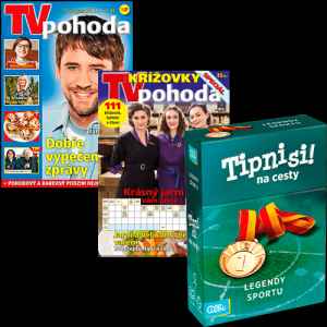 Objednejte si výhodné předplatné TV Pohoda na celý rok 
a získáte hru Albi Tipni si! Na cesty v hodnotě 349 Kč.


Tipni si - Legendy sportu

Baví vás párty hra Tipni si!, nebo zvažujete její pořízení?
Pak je přesně pro vás vhodná její cestovní verze - Tipni si! Na cesty. Praktické cestovní balení hry nabízí nové téma Legendy sportu.
Legendy sportu můžete hrát jako samostatnou hru, nebo jej kombinovat s jinými hrami Tipni si!.
Tipněte si - Kolik branek dokázal za celou kariéru v NHL nastřílet Jaromír Jágr? Jamajka rodí velmi mnoho schopných běžců. 
Kolik medailí z mistrovství světa ve své kariéře získal sprinter Usain Bolt? Držitelem rekordu v hodinovém běhu je Haile Gebrselassie. 
Kolik metrů za hodinu uběhl?

Hra Tipni si! Legendy sportu obsahuje: 63 karet se 198 otázkami, bodovací bloček a pravidla.



Neváhejte a objednávejte ihned. 
Nabídka platí jen do vyčerpání zásob dárků. 
Dárky vám rezervujeme dva týdny od objednání předplatného (do té doby je třeba předplatné uhradit). 
Dárky zasíláme do 30 dnů od zaplacení na adresu plátce jako balík na poštu.
Nabídka platí pouze pro předplatné doručované do České republiky.


S ročním předplatným TV Pohoda získáte víc než televizní časopis pro vaši pohodu. 
TV Pohoda přináší kromě programů 53 televizních stanic i redakční hodnocení vybraných televizních pořadů, 
aktuální televizní tipy, klepy a klípky z uměleckého prostředí, 
životní příběhy filmových a televizních hvězd, soutěže o hodnotné ceny, tipy pro zdraví a krásu, křížovku.
Předplatné je na 12 měsíců.

Navíc ZDARMA 4x ročně SPECIÁL plný křížovek a luštění.


Elektronická verze časopisu je k tištěné verzi zcela ZDARMA.

Registrujte se na www.Mojepredplatne.cz a čtěte svůj oblíbený titul až na 4 zařízeních v E-KNIHOVNĚ.
