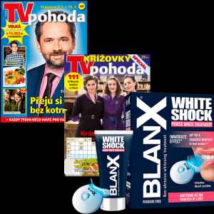Objednejte si výhodné předplatné TV Pohoda na celý rok 
a získáte sadu na bělení zubů BlanX WHITE SHOCK v hodnotě 399 Kč.


BLANX WHITE SHOCK POWER WHITE, BĚLÍCÍ KÚRA + LED, 50 ML 
Neabrazivní dvoutýdenní ošetření bez peroxidu a parabenů. 
Okamžitě bělí zuby bez poškození skloviny a odstraňuje bakterie způsobující zubní kaz.
Ošetření obsahuje koncentrovanější recepturu ActiluX®, která používá světlo k bělení zubů. 
Zároveň působí antibakteriálně. Lze dosáhnout až o čtyři odstíny bělejších zubů.
Návod k použití: Aplikujte po dobu dvou týdnů po každém čištění zubů.
Obsah: 50 ml zubní pasta + LED aplikátor


Neváhejte a objednávejte ihned. 
Nabídka platí jen do vyčerpání zásob dárků. 
Dárky vám rezervujeme dva týdny od objednání předplatného (do té doby je třeba předplatné uhradit). 
Dárky zasíláme do 30 dnů od zaplacení na adresu plátce jako balík na poštu.
Nabídka platí pouze pro předplatné doručované do České republiky.


S ročním předplatným TV Pohoda získáte víc než televizní časopis pro vaši pohodu. 
TV Pohoda přináší kromě programů 53 televizních stanic i redakční hodnocení vybraných televizních pořadů, 
aktuální televizní tipy, klepy a klípky z uměleckého prostředí, 
životní příběhy filmových a televizních hvězd, soutěže o hodnotné ceny, tipy pro zdraví a krásu, křížovku.
Předplatné je na 12 měsíců.

Navíc ZDARMA 4x ročně SPECIÁL plný křížovek a luštění.


Elektronická verze časopisu je k tištěné verzi zcela ZDARMA.

Registrujte se na www.Mojepredplatne.cz a čtěte svůj oblíbený titul až na 4 zařízeních v E-KNIHOVNĚ.
