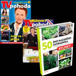 Objednejte si výhodné předplatné TV Pohoda na celý rok 
a získáte dárek v podobě knihy 50 rad mazaného zahradníka - Bylinky v hodnotě 199 Kč.



Kniha 50 rad mazaného zahradníka - Bylinky

Ať už chcete pěstovat bylinky v květináči na okně nebo chcete mít velký bylinkový záhon, kniha vám poradí, jak na to. 
Najdete tu tipy pro pěstování podle světových stran, nápady na zpracování bylinek pro kosmetiku nebo jako součást receptů.

Chcete si založit bylinkový záhon, pěkně od základů a třeba i do spirály nebo v zídce? 
Chcete vědět, kterým bylinkám bude na vaší zahradě nejlépe a co přesně budou potřebovat? 
Chcete si vypěstovat jen pár kuchyňských bylinek na okně či na balkóně a jste úplní začátečníci? 
Chtěli byste se pustit do objevování nových, zajímavých druhů zeleného koření a potřebujete trochu inspirace? 
Přečtěte si 50 rad mazaného zahradníka: Bylinky a najdete inspiraci k pěstování, návody na sklízení a uchování i skvělé recepty do kuchyně.
Knihu připravila redakce časopisu Receptář spolu se svými stálými spolupracovníky.


Cena zahrnuje poštovné a balné.


Neváhejte a objednávejte ihned. 
Nabídka platí jen do vyčerpání zásob dárků. 
Dárky vám rezervujeme dva týdny od objednání předplatného (do té doby je třeba předplatné uhradit). 
Dárky zasíláme do 30 dnů od zaplacení na adresu plátce jako balík na poštu.
Nabídka platí pouze pro předplatné doručované do České republiky.


Předplatné je na 12 měsíců.

Navíc ZDARMA 4x ročně SPECIÁL plný křížovek a luštění.


Elektronická verze časopisu je k tištěné verzi zcela ZDARMA.

Registrujte se na www.Mojepredplatne.cz a čtěte svůj oblíbený titul až na 4 zařízeních v E-KNIHOVNĚ.
