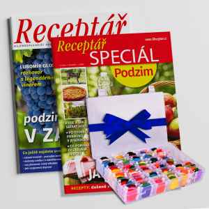 Předplaťte si Receptář na rok se 4 speciály zdarma 
a získejte XL velký vyšívací box v hodnotě 699 Kč.



DEDRA - XL VELKÝ VYŠÍVACÍ BOX, sada 114 silných vyšívacích bavlnek a potřeb v kufříku

Díky vyšívání v praktickém boxu máš vše v jednom a vždy po ruce!
XL velký vyšívací box, sada vyšívacích potřeb v praktickém plastovém boxu, uvnitř rozdělen na několik částí.
Rozměr boxu: š 27 x h 17,5 x v 4,5 cm. Návin na jedné cca 7,5 metrů.

Sada obsahuje:
• 96 různě barevných bavlnek
• 10 jehel
• 1 ks náprstek
• 1 ks nůžtičky
• 1 ks párací háček
• 2 ks navlékací očko
• 2 ks kovový háček
• 1 ks velký box


Více na www.dedra.cz.



Cena zahrnuje poštovné a balné.


Pokud chcete předplatné věnovat, můžete si při vyplňování objednávkového formuláře stáhnout dárkový certifikát 
nebo si ho objednejte na tel.: 272 015 020 či e-mailem: receptar@mojepredplatne.cz a my vám ho pošleme poštou.


Neváhejte a objednávejte ihned, nabídka platí jen do vyčerpání zásob dárků. 
Dárky vám rezervujeme dva týdny od objednání předplatného (do té doby je třeba předplatné uhradit). 
Dárky zasíláme do 30 dnů od zaplacení na adresu plátce jako balík na poštu. 
Nabídka platí pouze pro předplatné doručované do České republiky.



Předplatné je na 12 měsíců.

Elektronická verze časopisu je k tištěné verzi zcela ZDARMA.

Registrujte se na www.Mojepredplatne.cz a čtěte svůj oblíbený titul až na 4 zařízeních v E-KNIHOVNĚ.