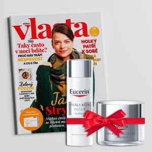 Předplaťte si Vlastu na rok 
a získejte sadu krémů Eucerin Hyaluron-Filler + 3x EFFECT v hodnotě 1878 Kč.



Eucerin Hyaluron-Filler + 3x EFFECT
1 Vyplňuje 2 Stimuluje 3 Zachovává Působí proti procesu stárnutí pleti. 
Pro vidtelně mladší vzhled a pro hladší a zářivější pleť.

 
Denní krém SPF 15 pro suchou pleť
- Proti stárnutí pleti s kyselinou hyaluronovou, saponinem a enoxolonem
- Pro suchou pleť
- S ochranným faktorem SPF 15 a UVA ochranou

 
Noční krém Eucerin Hyaluron-Filler + 3x EFFECT
- Proti stárnutí pleti s kyselinou hyaluronovou, saponinem a enoxolonem
- Pro všechny typy pleti
- Koncentrovaný dexpanthenol podporuje regeneraci pleti přes noc


Více na www.eucerin.cz.



Cena zahrnuje poštovné a balné.


Neváhejte a objednávejte ihned. 
Nabídka platí jen do vyčerpání zásob dárků. 
Dárky vám rezervujeme dva týdny od objednání předplatného (do té doby je třeba předplatné uhradit). 
Dárky zasíláme do 30 dnů od zaplacení na adresu plátce - jako balík na poštu.
Nabídka platí pouze pro předplatné doručované do České republiky.


Předplatné je na 12 měsíců.


Elektronická verze časopisu je k tištěné verzi zcela ZDARMA.

Registrujte se na www.Mojepredplatne.cz a čtěte svůj oblíbený titul až na 4 zařízeních v E-KNIHOVNĚ.